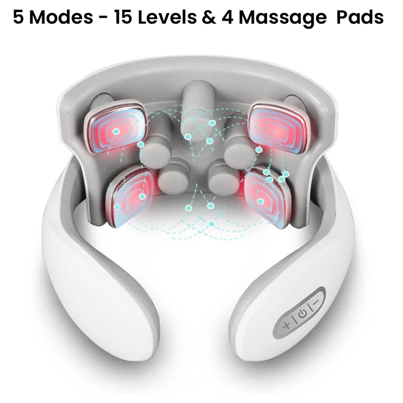 Electric Neck Massager with Microcurrent and Heat - Relaxes Muscles and Stimulates Blood Flow to Head and Neck