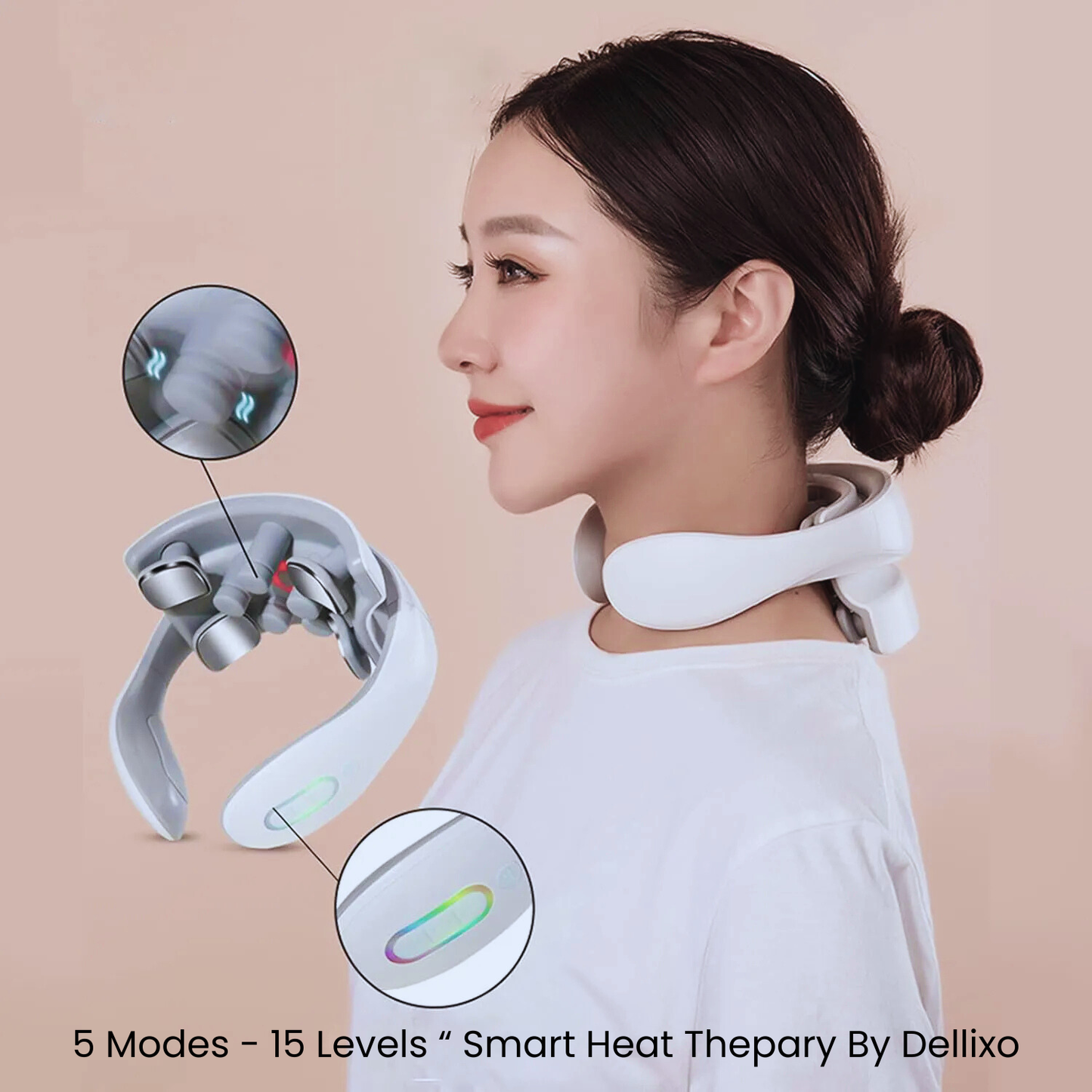 Shiatsu Neck Massager with Electric Pulse and Vibration - Improves Blood Circulation and Muscle Recovery