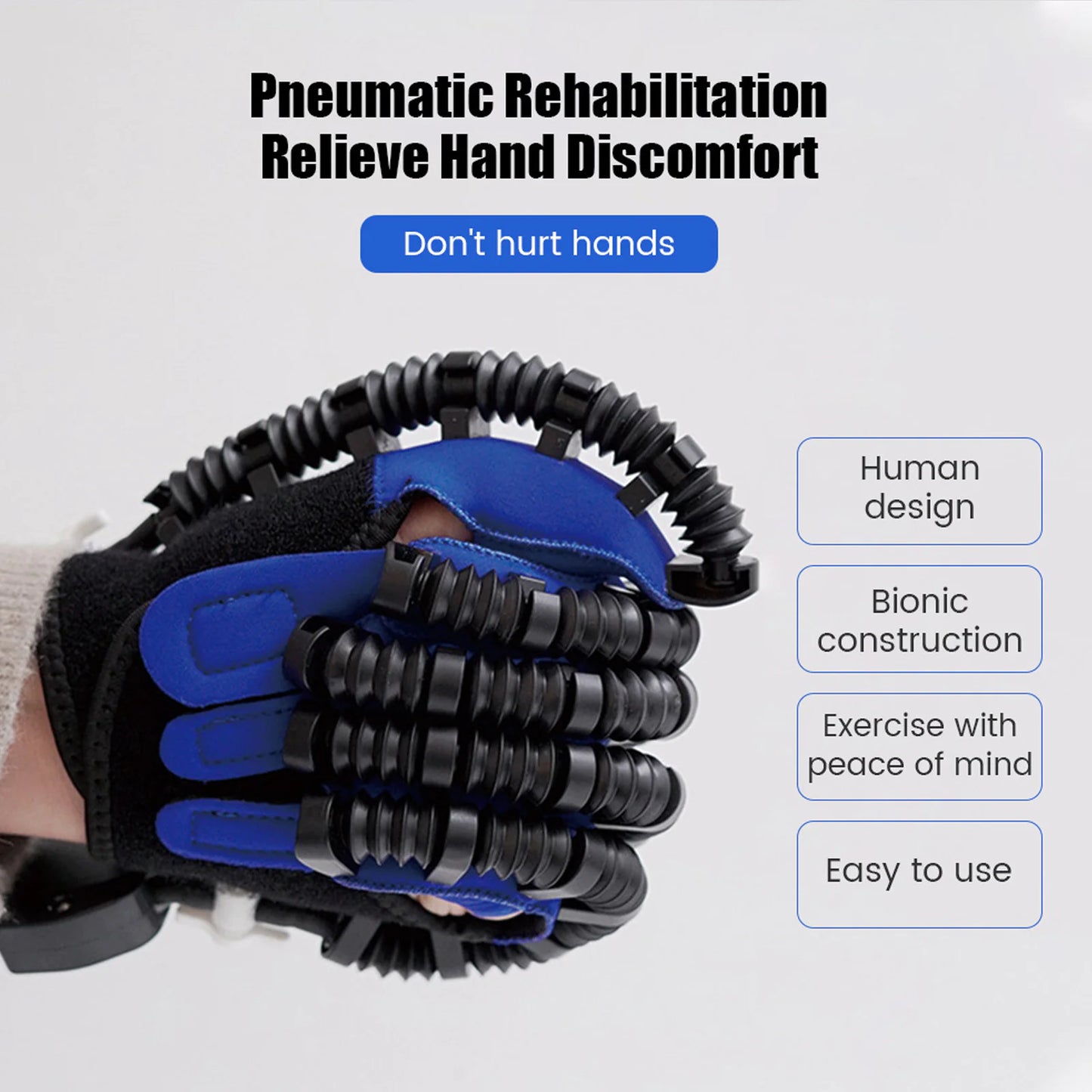 Bionic design rehabilitation gloves with remote control for home hand training session