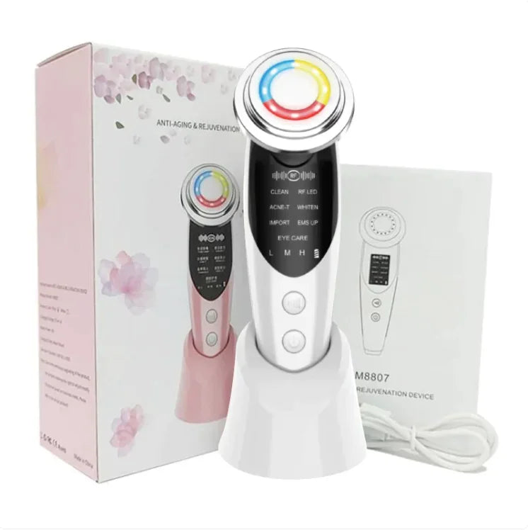 LED beauty device with red light for collagen and blue light for acne treatment