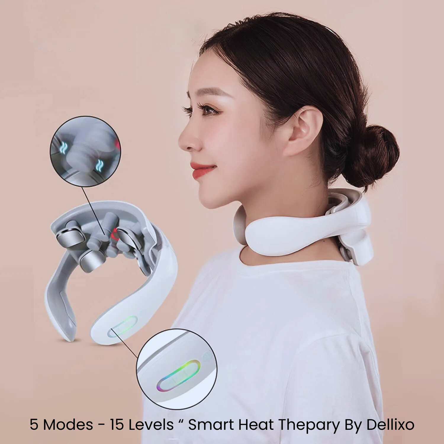 Shiatsu Neck Massager with Electric Pulse and Vibration - Improves Blood Circulation and Muscle Recovery