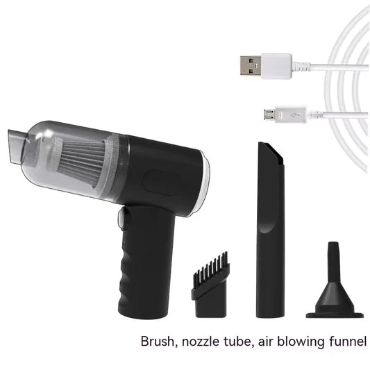 Portable USB vacuum cleaner for car interiors, dust and pet hair